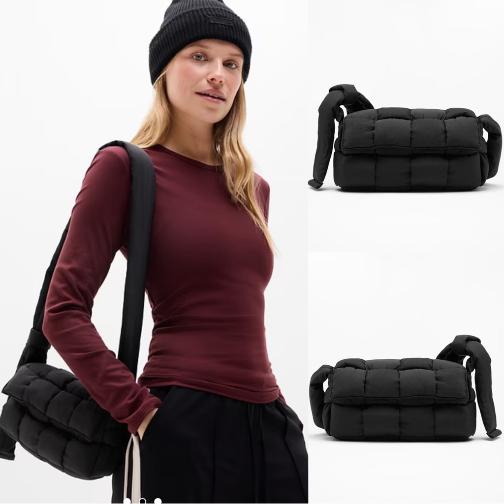 Athleta Woven Square Puff Crossbody